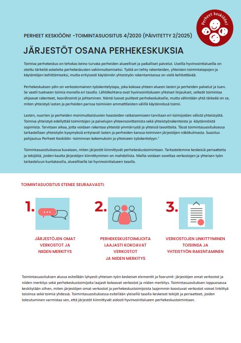 Perheet keskiöön! -toimintasuositus: Järjestöt osana perhekeskuksia