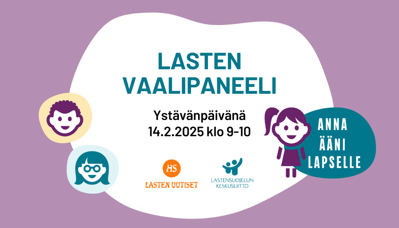 Lasten vaalipaneeli ystävänpäivänä 14.2.2025 klo 9-10.